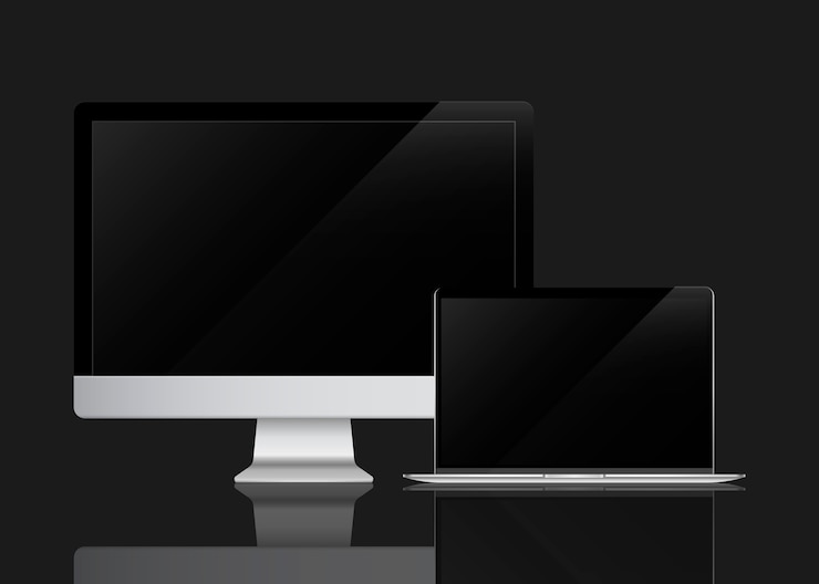 Vector Gratis set mockup perangkat digital