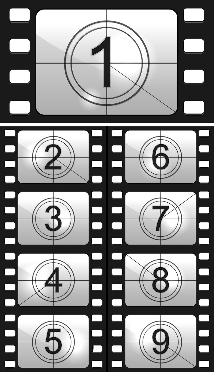 Vector Gratis set nomor film