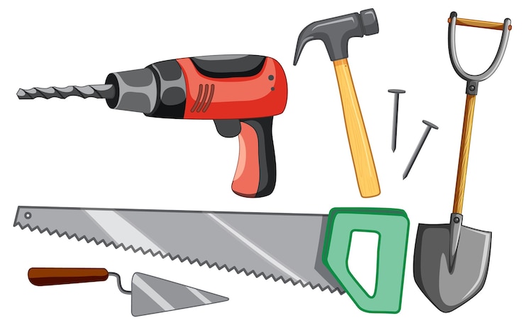 Vector Gratis set objek lokasi konstruksi