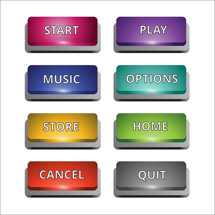 Vector Gratis set of 8 coloured buttons for multi purposes