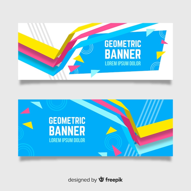 Vector Gratis set of banners with abstract geometric shapes