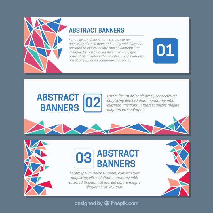 Vector Gratis set of banners with abstract shapes of colors