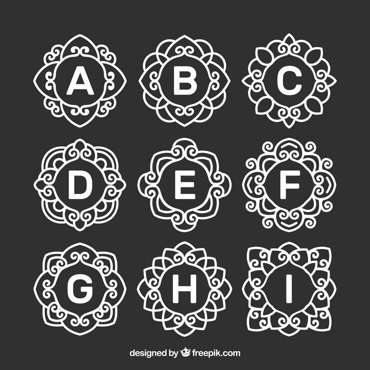 Vector Gratis set of beautiful hand drawn monograms