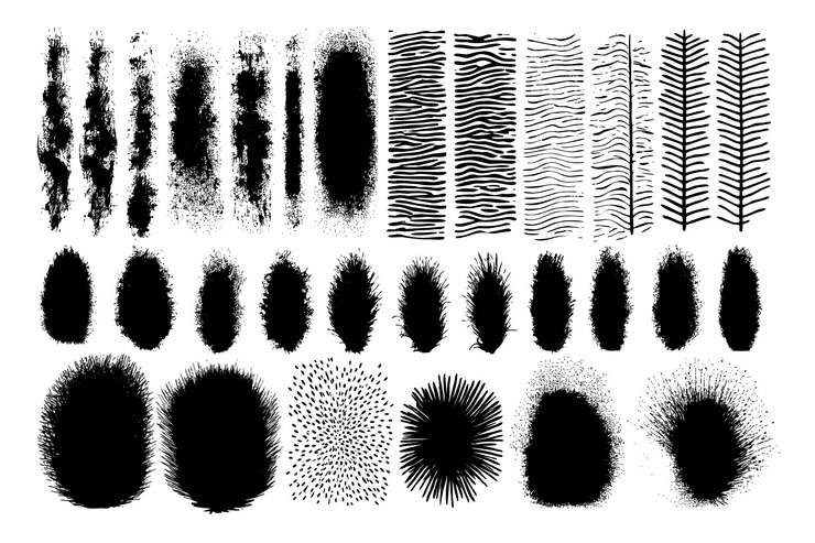 Vector Gratis set of blots brush strokes artistic watercolor strokes