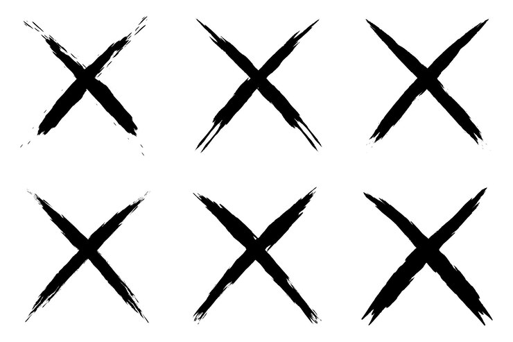 Vector Gratis set of brush stroke cross marks