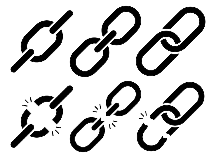 Vector Gratis set of chains glyph
