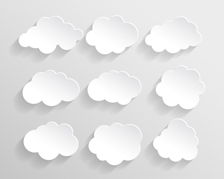 Vector Gratis set of cloud in paper cut style