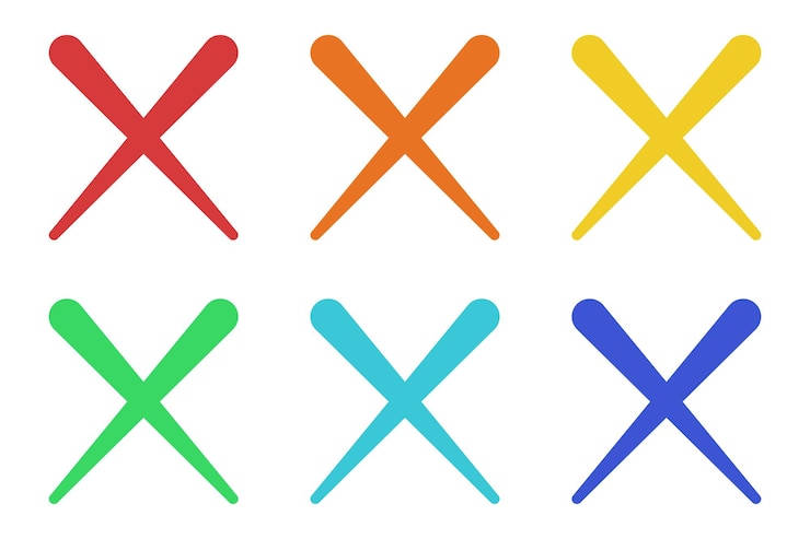 Vector Gratis set of cross marks multiple colours