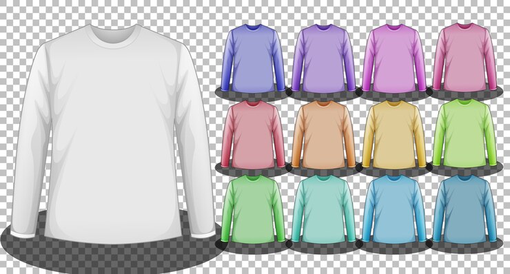 Vector Gratis set of different color long sleeve t-shirts
