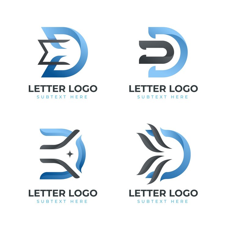 Vector Gratis set of different gradient d logo