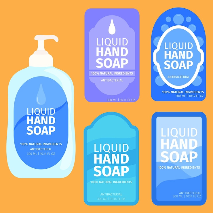 Vector Gratis set of different soap labels