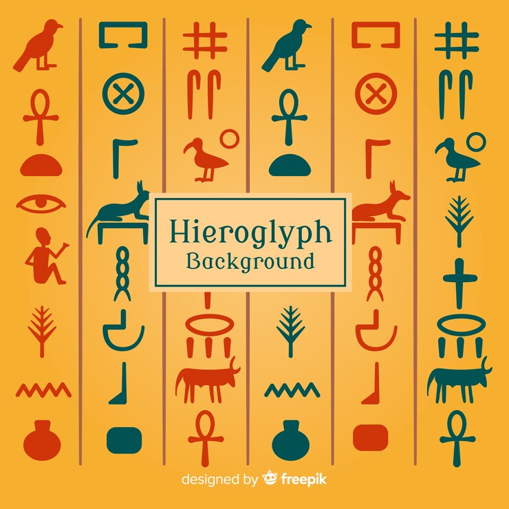 Vector Gratis set of egyptian symbols in flat design