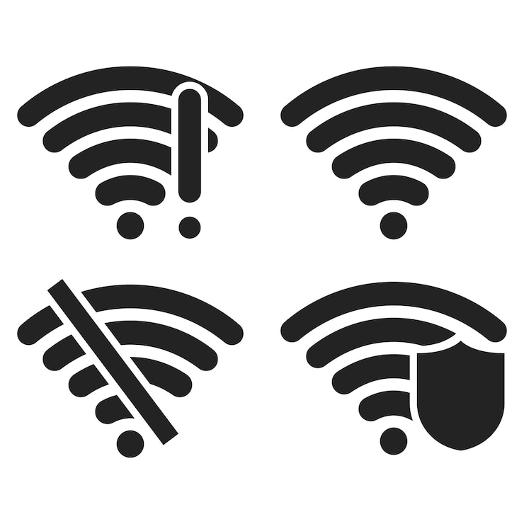 Vector Gratis set of erorr secure and no wifi signs