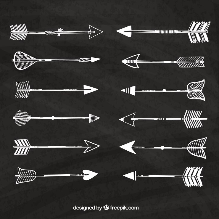 Vector Gratis set of ethnic hand drawn arrows