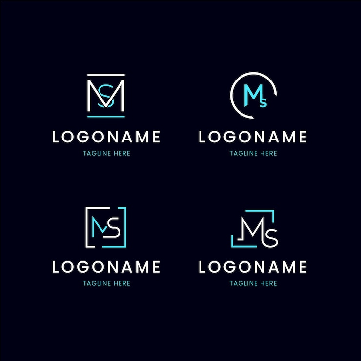 Vector Gratis set of flat design ms logo templates
