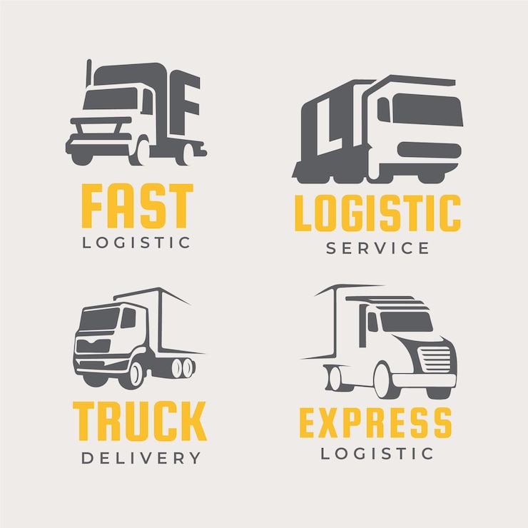 Vector Gratis set of flat design truck logos
