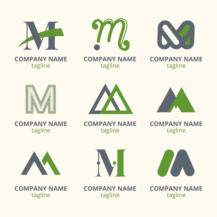 Vector Gratis set of flat m logo templates