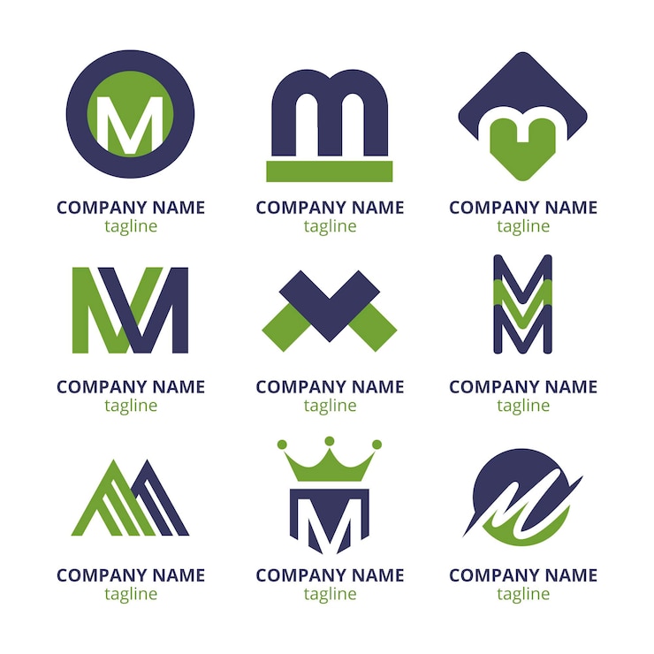 Vector Gratis set of flat m logo templates