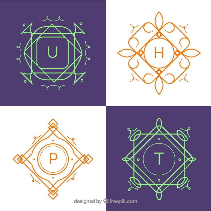 Vector Gratis set of four elegant monograms