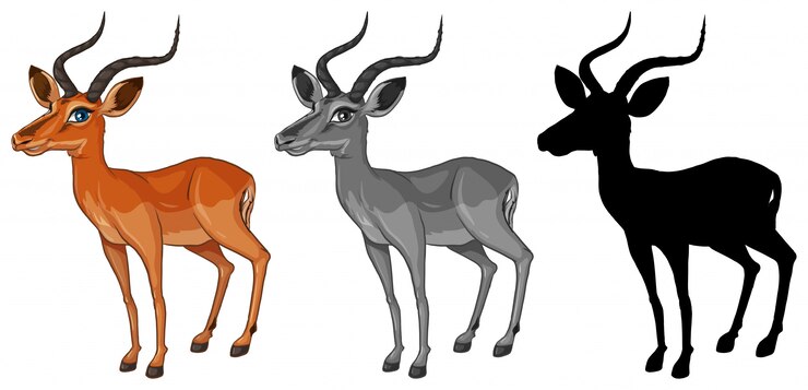 Vector Gratis set of gazelle character