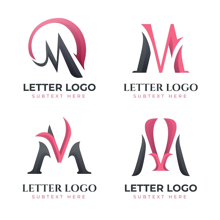 Vector Gratis set of gradient m logo templates
