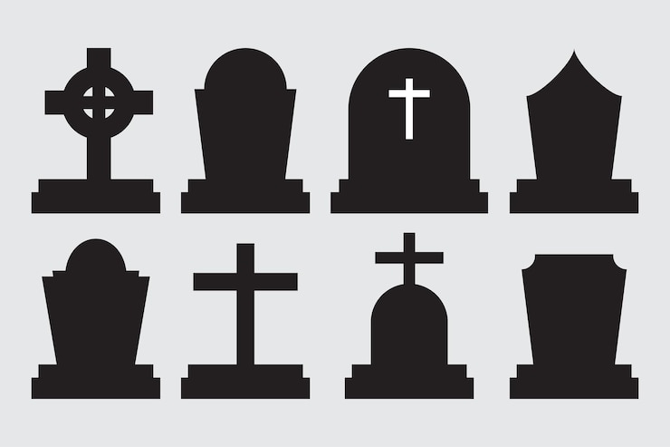 Vector Gratis set of grave stone for halloween design elements