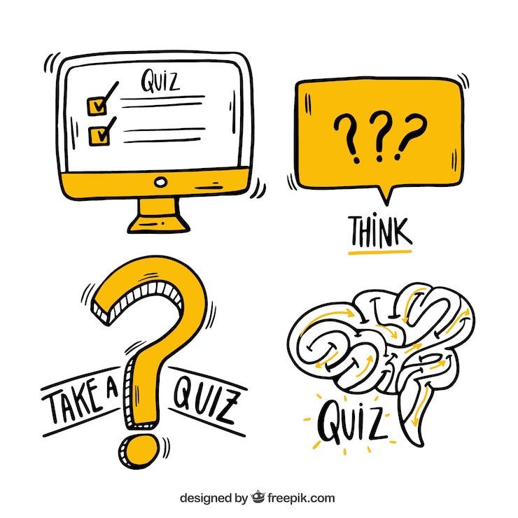 Vector Gratis set of hand drawn questionnaire elements