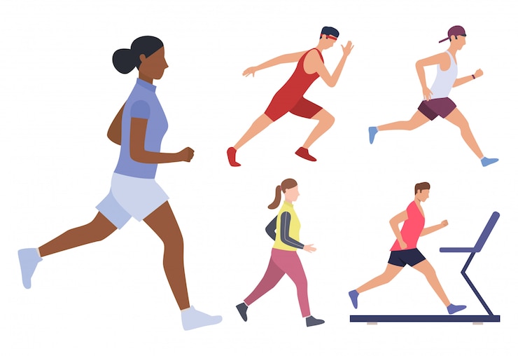 Vector Gratis set of male and females runners
