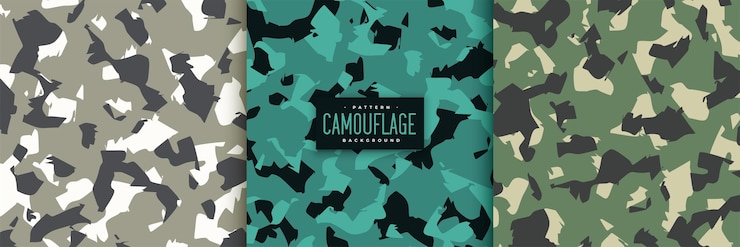 Vector Gratis set of military camouflage texture pattern background