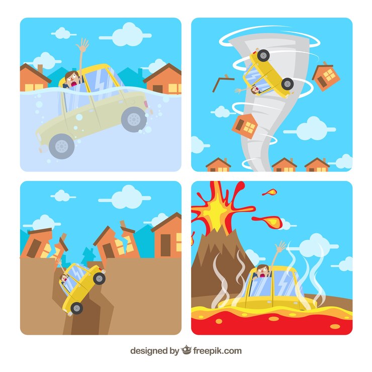 Vector Gratis set of natural disasters