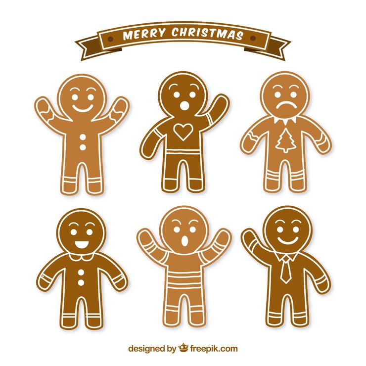 Vector Gratis set of nice gingerbread cookies