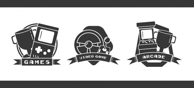 Vector Gratis set of objects related to video games in flat style