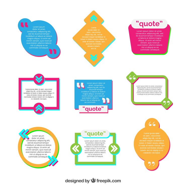 Vector Gratis set of quote templates in flat design
