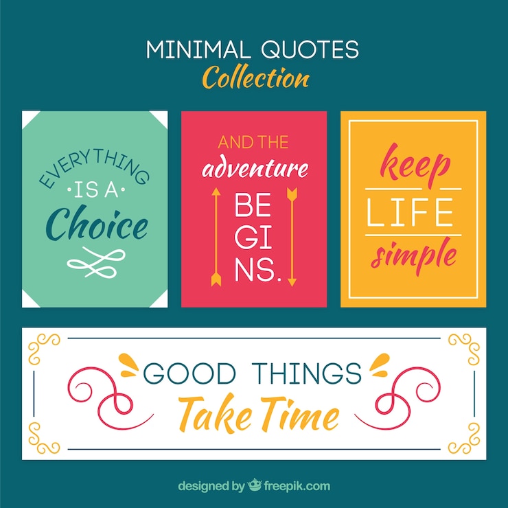 Vector Gratis set of quotes, minimal style