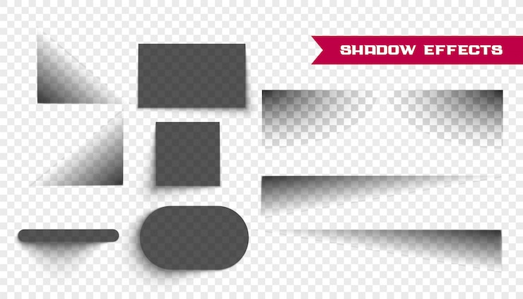 Vector Gratis set of realistic shadows on transparent