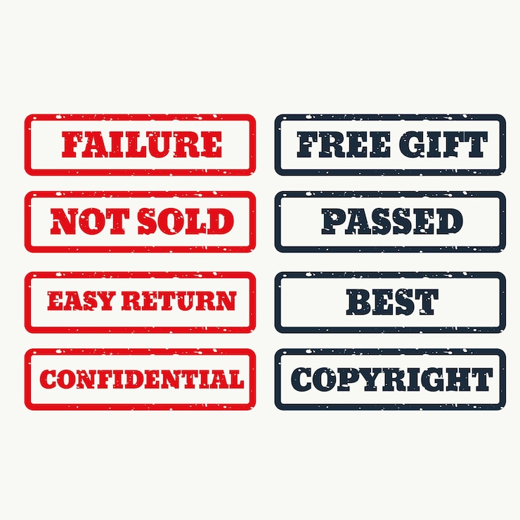 Vector Gratis set of rubber stamps with various texts