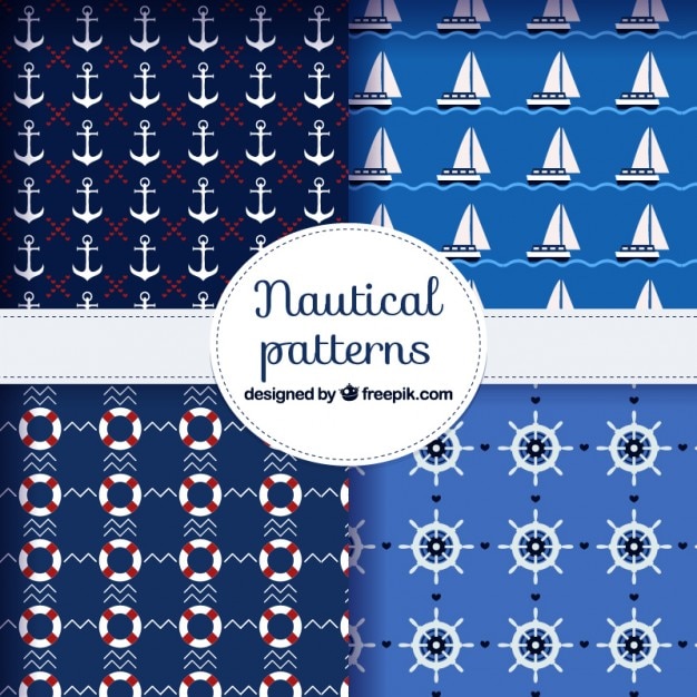 Vector Gratis set of salor patterns