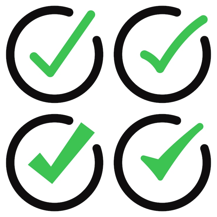 Vector Gratis set of split line check mark circles
