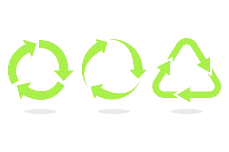 Vector Gratis set of three recycle arrows