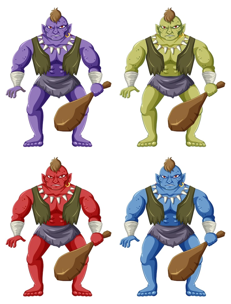 Vector Gratis set of troll cartoon character