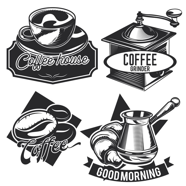 Vector Gratis set of vintage coffee emblems