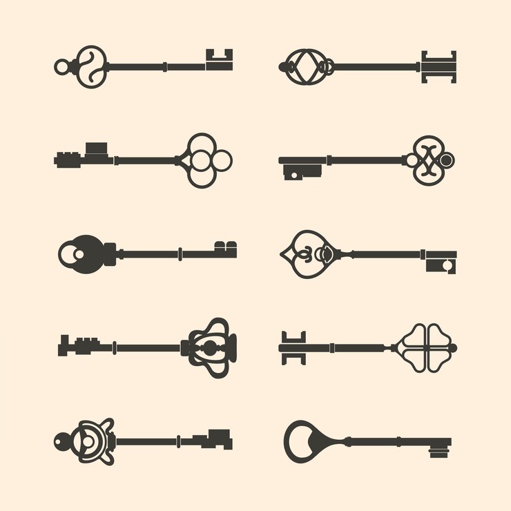 Vector Gratis set of vintage design key vectors