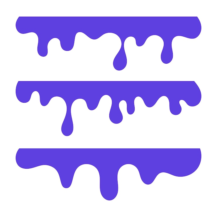 Vector Gratis set of wide purple paint splats
