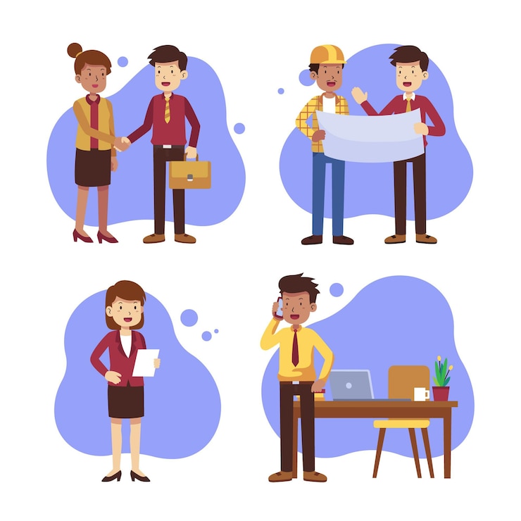 Vector Gratis set orang bisnis datar