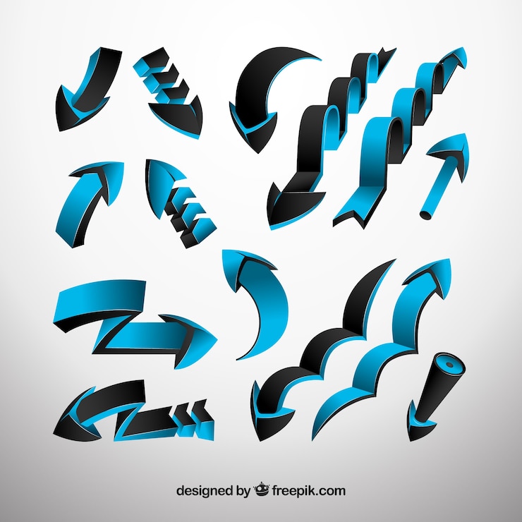 Vector Gratis set panah abstrak