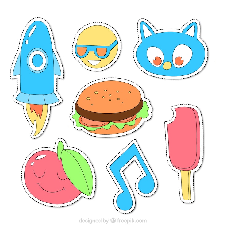 Vector Gratis set patch untuk musim panas