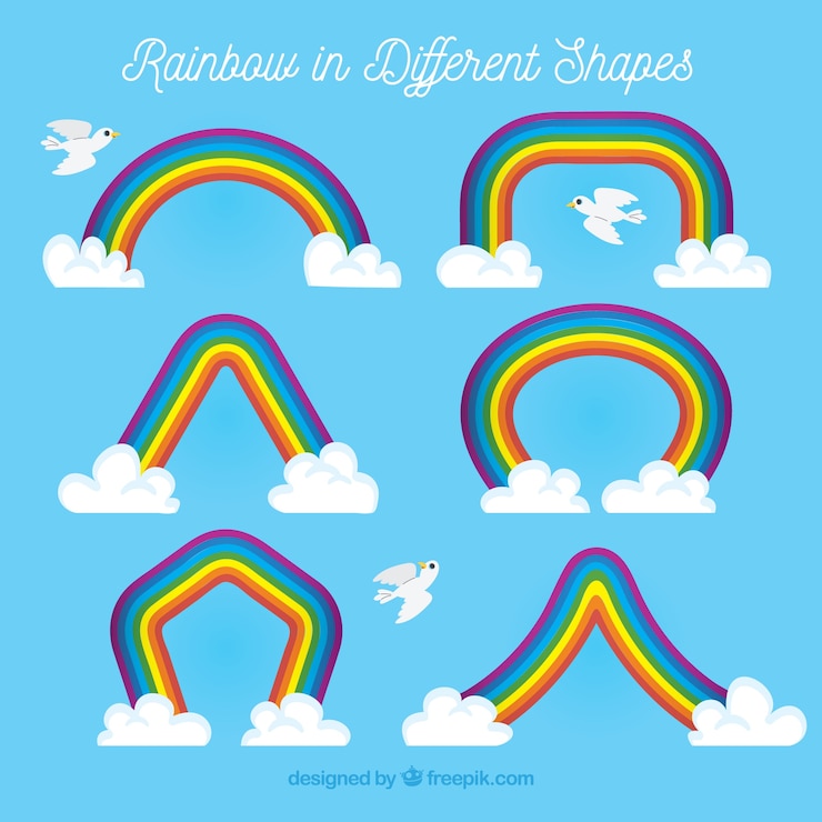 Vector Gratis set pelangi warna-warni