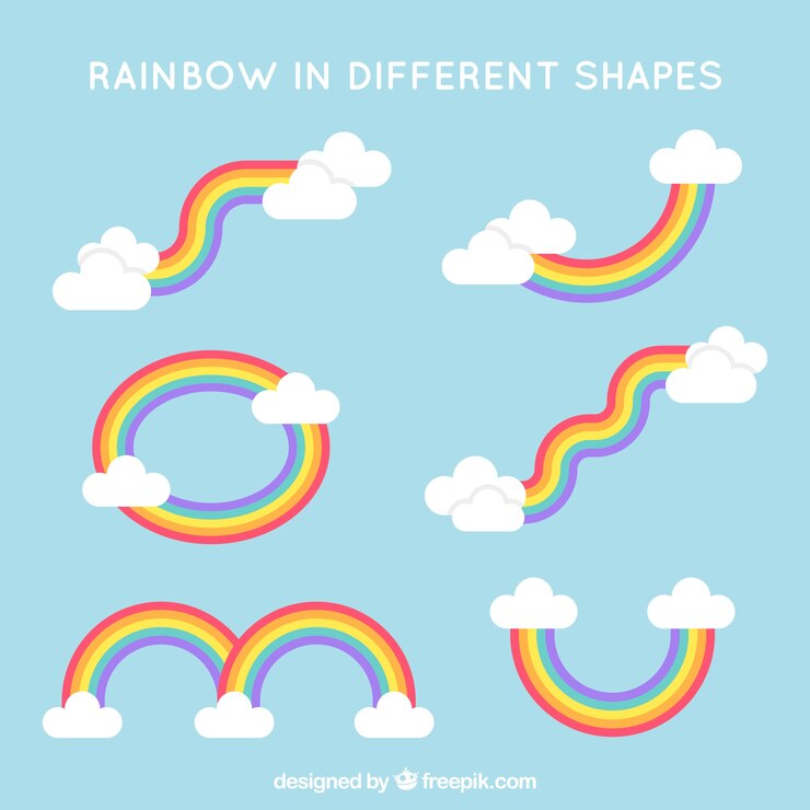 Vector Gratis set pelangi warna-warni