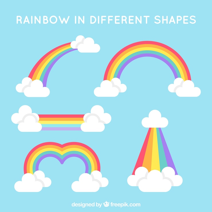 Vector Gratis set pelangi warna-warni