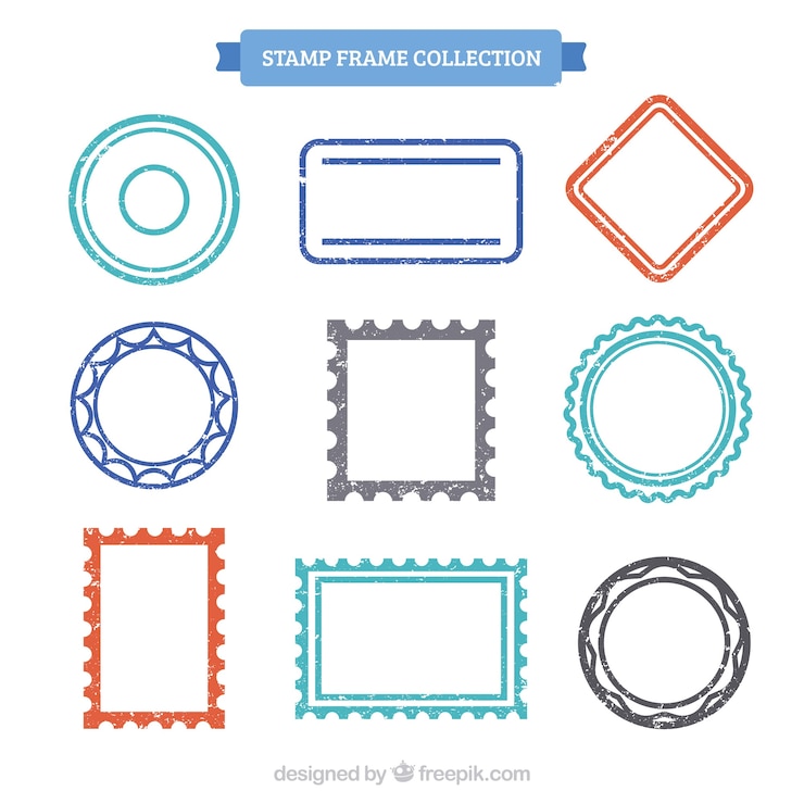 Vector Gratis set perangko dalam gaya vintage